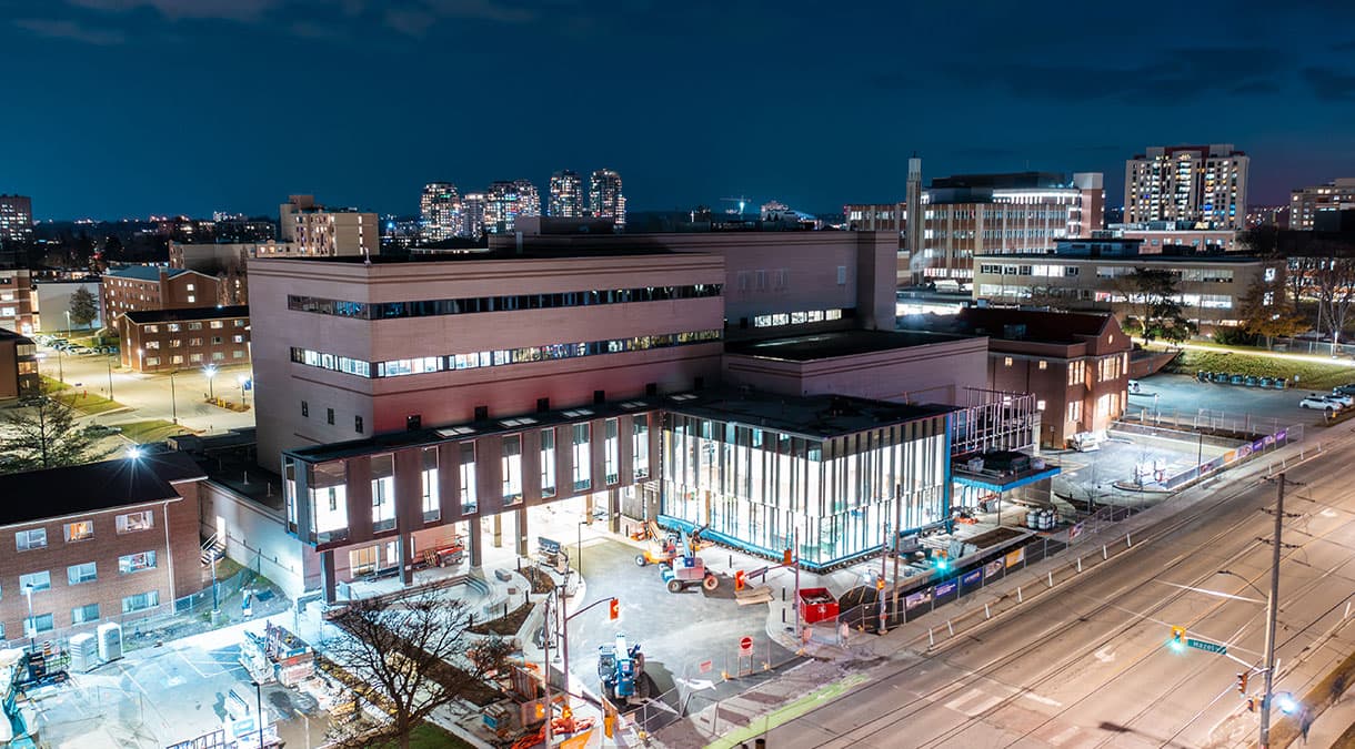 Exterior of the building under construction