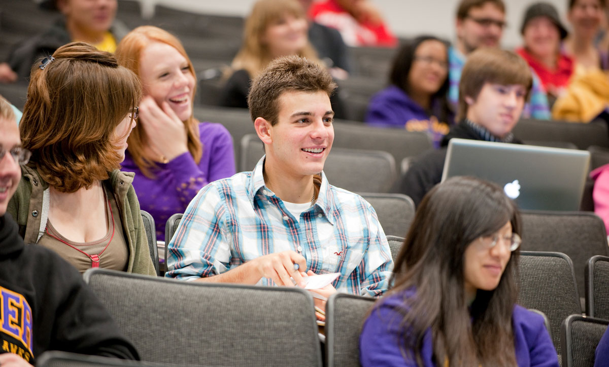 Students in seats in lecture hall